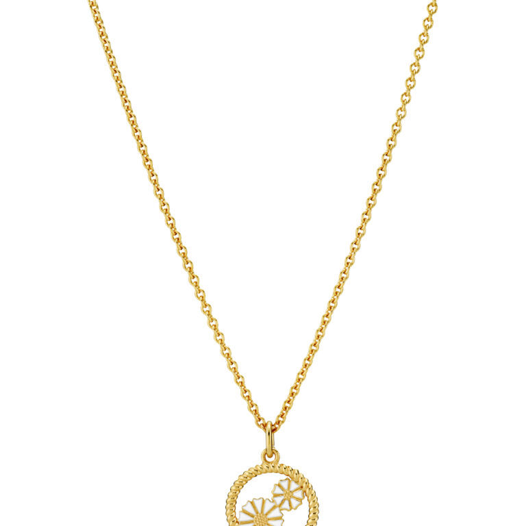 Lund Marguerit forgylde halskæde snoet vedhæng