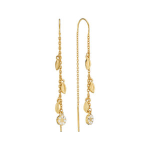 Lund Marguerit forgyldte ørekæder med blade