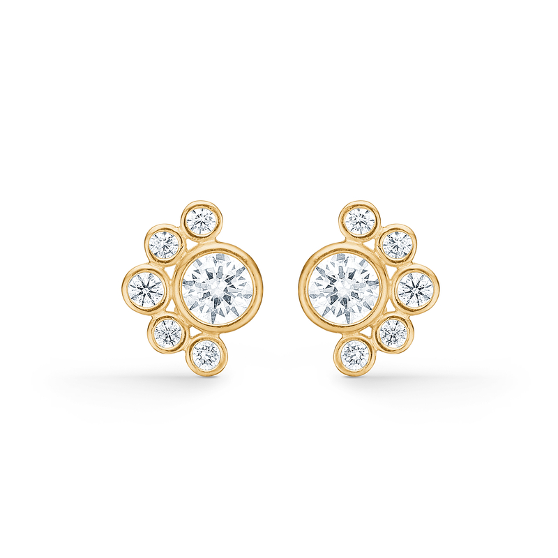 Mads Z Adele ørestikker i 8 kt. guld med klar kubisk zirkon