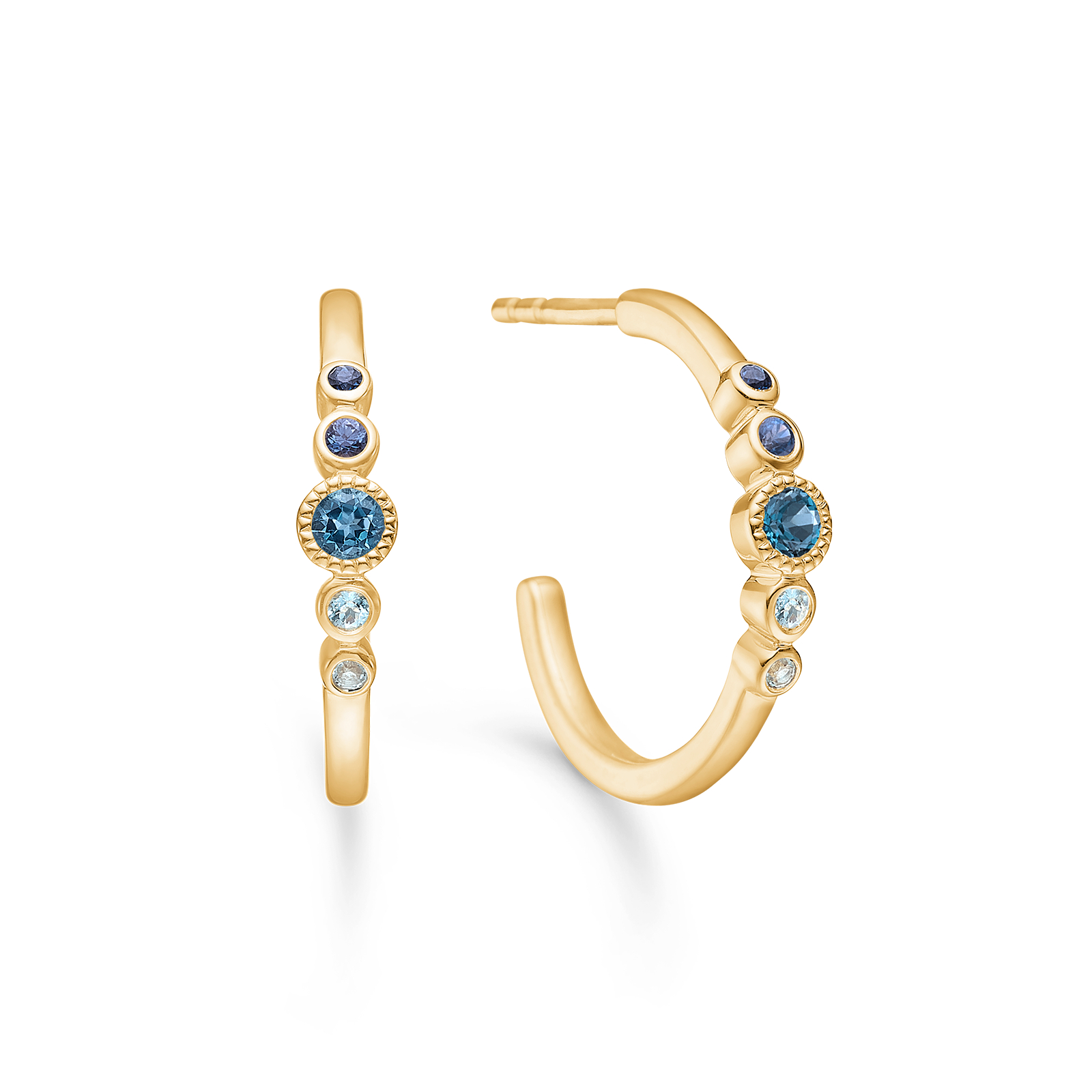 Mads Z Blue Poetry London Blue Topas i 14 kt. guld ørestikker