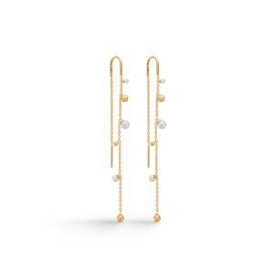 Mads Z Bubbles n´ Pearls ørehængere i 14 karat guld med perle