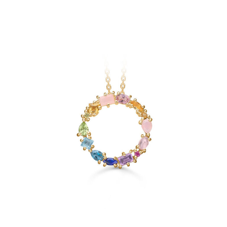 Mads Z Gold Label Circus med ædelsten og kæde i 14 kt guld Vedhæng