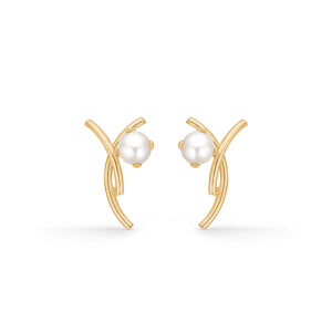 Mads Z Kiki ørestikker i 8 kt. guld med perle
