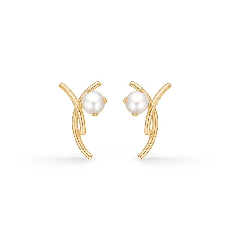 Mads Z Kiki i 8 kt. guld med perle Guld øreringe