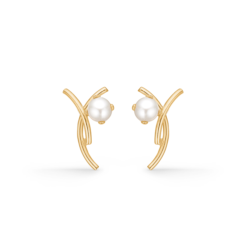 Mads Z Kiki ørestikker i 8 kt. guld med perle