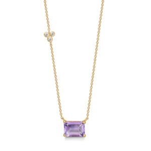 Mads Z Lavender Triology 14kt. guld halskæde med ametyst og diamanter