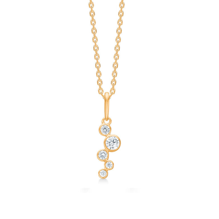 Mads Z Lucy vedhæng i 8kt guld med zirkoner - uden kæde