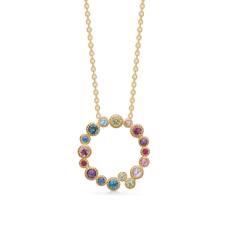 Mads Z Luxury Rainbow Petite vedhæng i 14kt guld med ædelsten -uden kæde