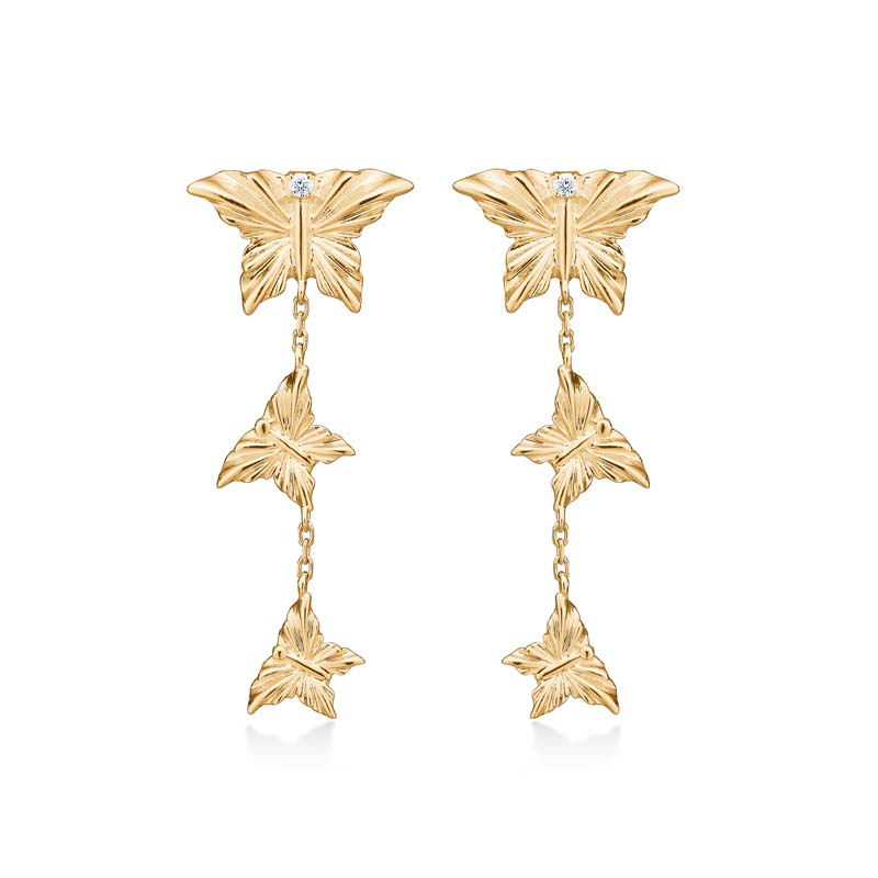 Mads Z Monarch øreringe i 14 kt guld med diamanter