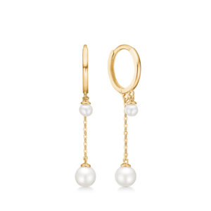 Mads Z Moon creoler i 8 kt. guld med kulturperler