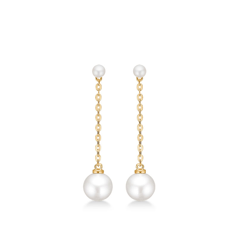 Mads Z Moon øreringe i 8 kt. guld med kulturperler