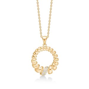 Mads Z Swirl with Diamond vedhæng i 14 kt guld med diamanter