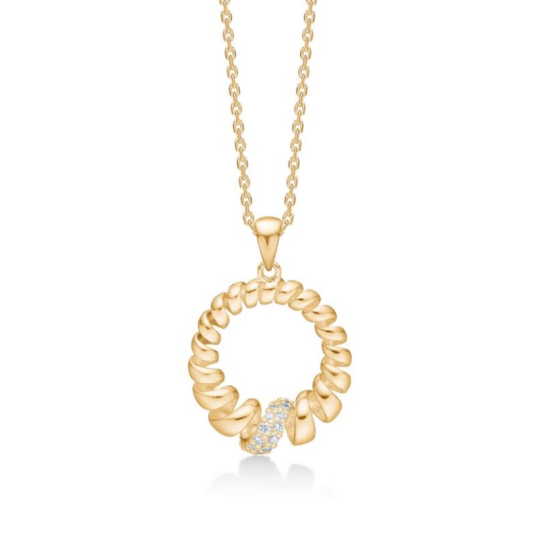 Mads Z Swirl with Diamond vedhæng i 14 kt guld med diamanter