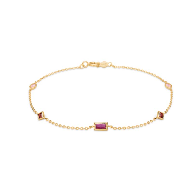 Mads Z Valentina 8 kt. guld armbånd med rød zirkonia