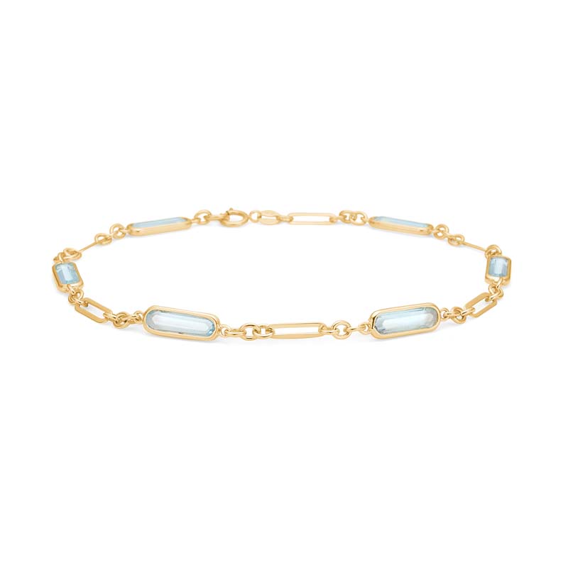 Mads Z armbånd i 8 kt guld med Sky Blue Topas