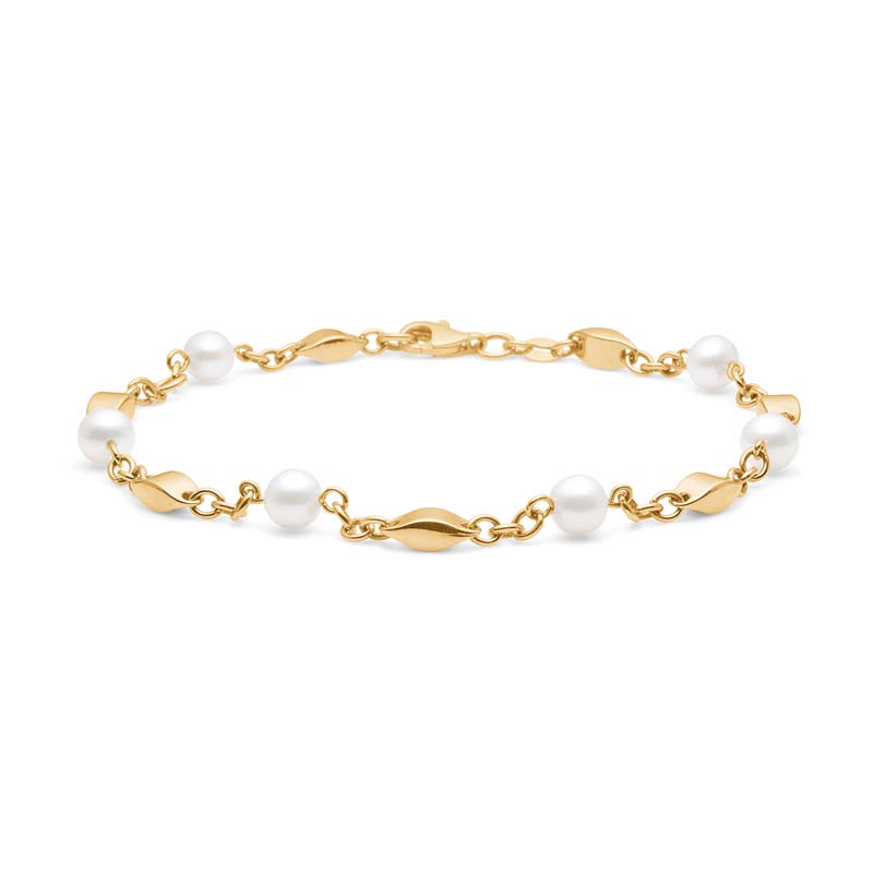 Mads Z armbånd i 8 kt guld med perler