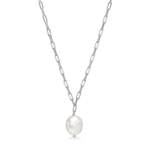 Mads Z sølvkæde med perle vedhæng - 8123319
