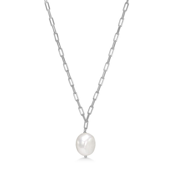 Mads Z sølvkæde med perle vedhæng - 8123319