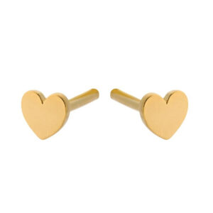 Mini Heart ørestikker - forgyldt