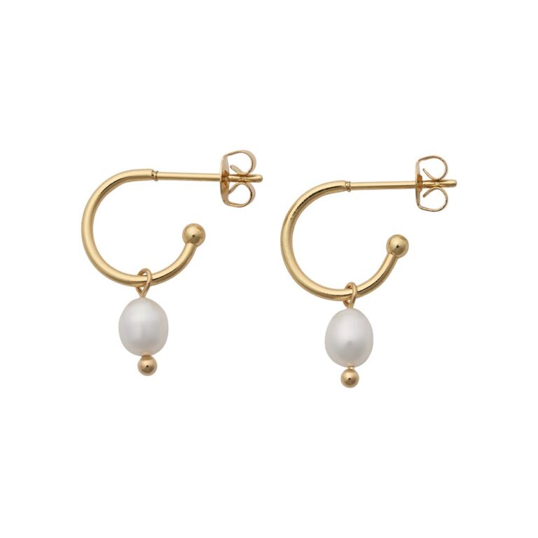 Mini Pearl øreringe - forgyldt