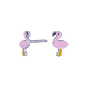 NOA Kids - Børne ørestikker med pink flamingo 7 mm