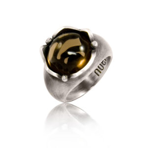 Noën Rose Flower ring med røgkvarts Str. 56