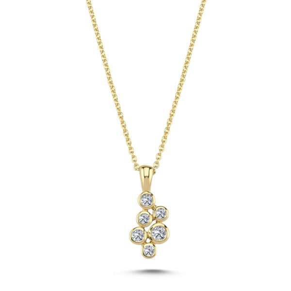 Nuran Bubbles halskæde i 14 kt guld med diamanter