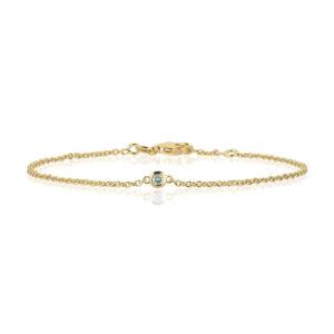 Nuran Zoe armbånd i 14 kt guld med blå diamant 0,03ct