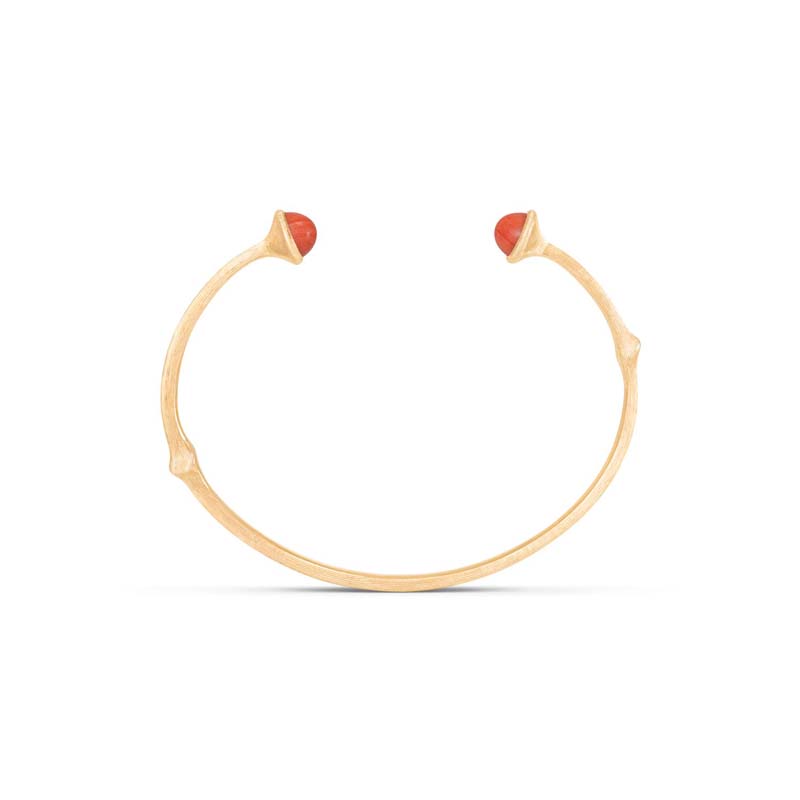 OLE LYNGGAARD COPENHAGEN Nature 18 kt. guld armring med rød koral