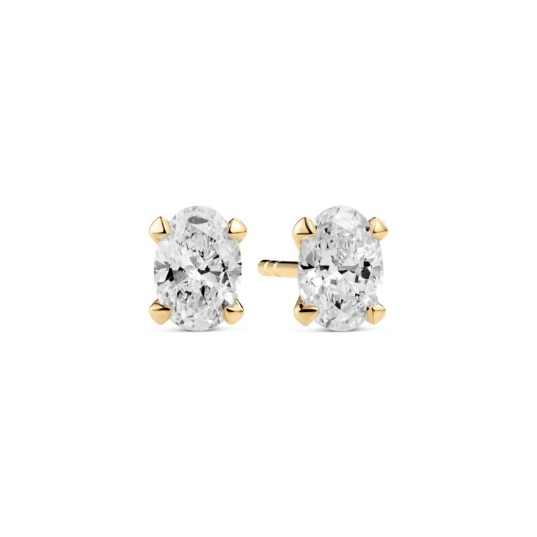 Øreringe Grace Ovale Solitaire - 14 kt. guld el. hvidguld 0.60-1.0 ct TW G-H VS lab-grown diamanter.