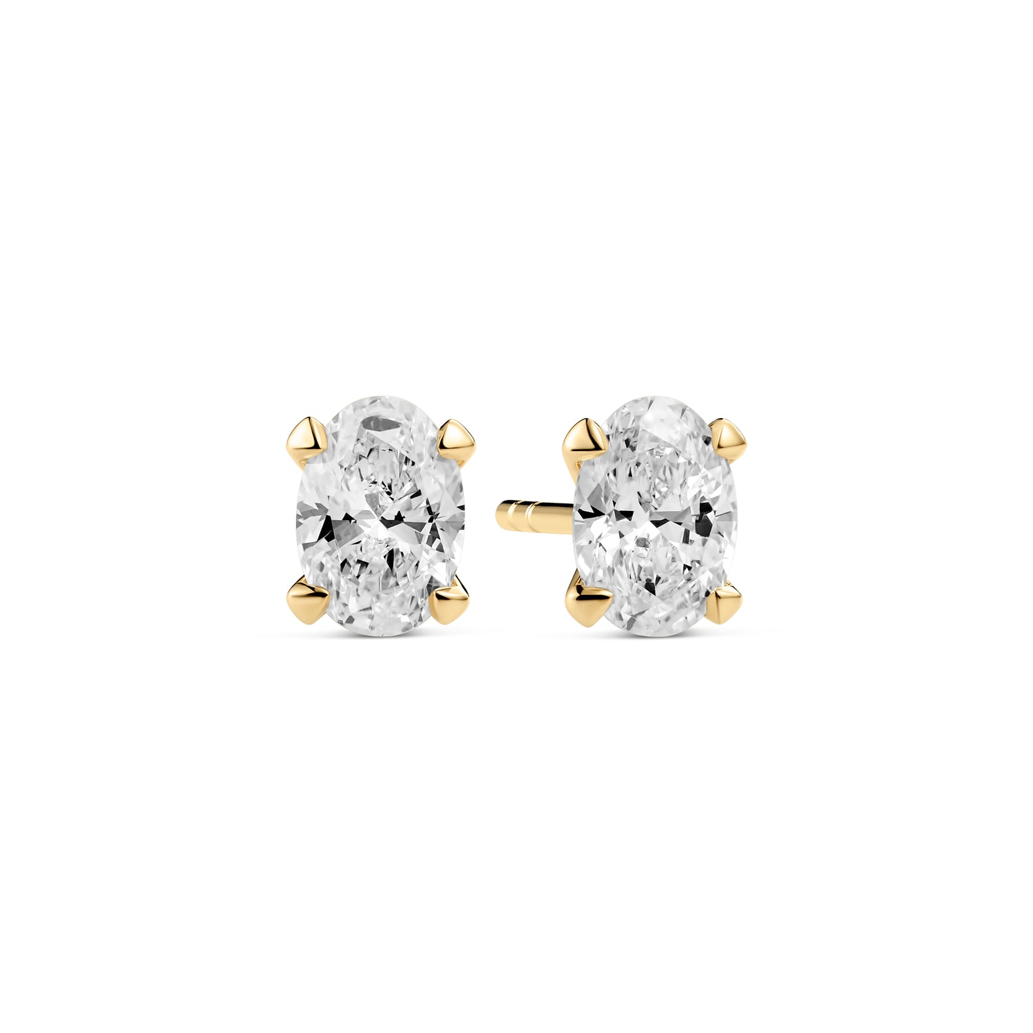Øreringe Grace Ovale Solitaire - 14 kt. guld el. hvidguld 0.60-1.0 ct TW G-H VS lab-grown diamanter.