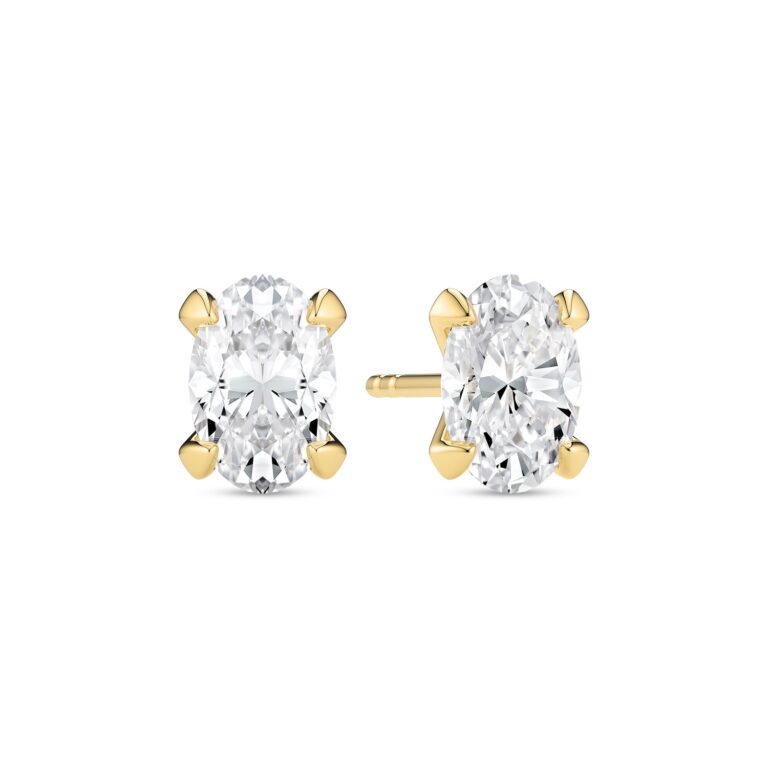 Øreringe Grace Ovale Solitaire - 14 kt. guld el. hvidguld 1.00 ct TW G-H VS lab-grown diamanter