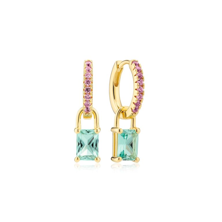 Sif Jakobs Jewellery Roccanova Pink/Turquoise 18 karat forgyldt sterlingsølv Øreringe