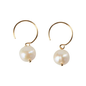 Open Creol Pearl White Øreringe - Forgyldt