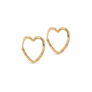Organic Heart Hoops, Medium - guldfarvet