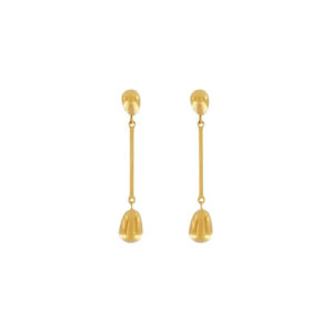 Passion Long Smooth Double Drop øreringe - forgyldt