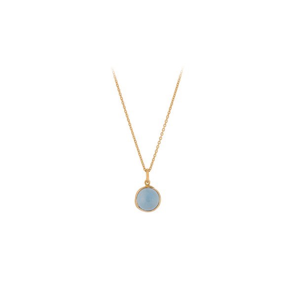 Pernille Corydon - Aura Blue halskæde m. blå kvarts i forgyldt sølv