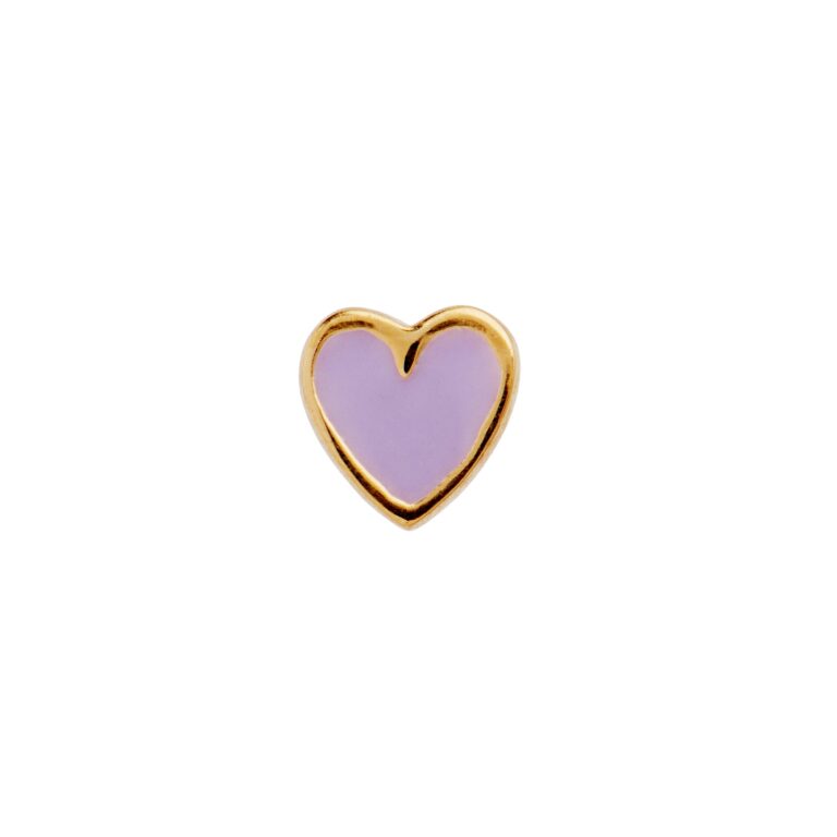 Petit Love Heart ørestikker - Purple Sorbet/forgyldt