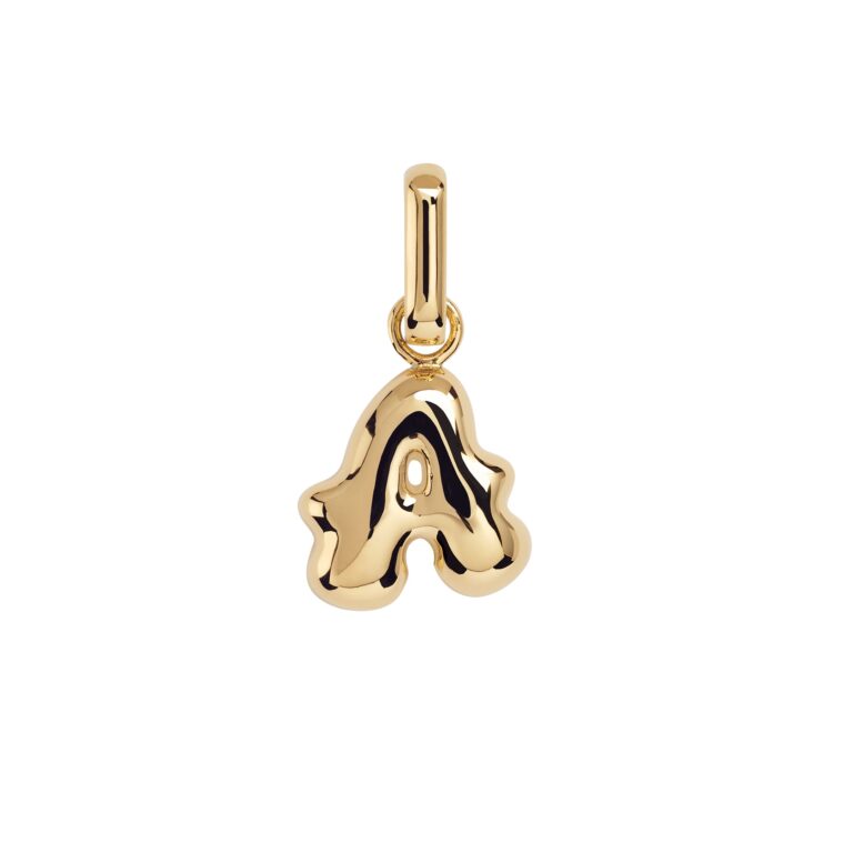 Puffer Letter Charm vedhæng - forgyldt