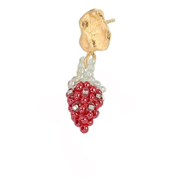 Pura Utz Tiny gold blob Strawberry ørering - Rød