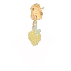 Pura Utz Tiny gold blob pale Lemon ørering - Gul