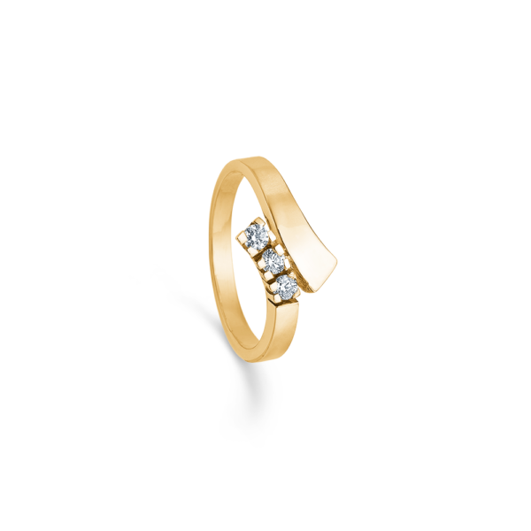 Randers Sølv 8 Karat Guld Ring med Brillanter 0,09 Carat W/SI