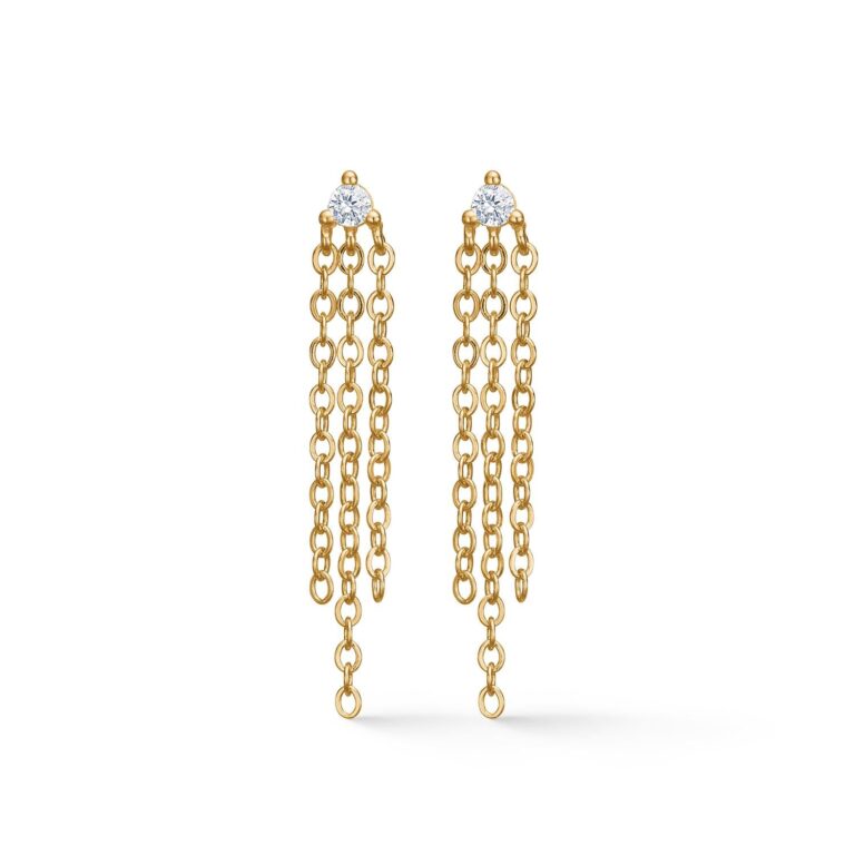 Ripple hængeøreringe - forgyldt