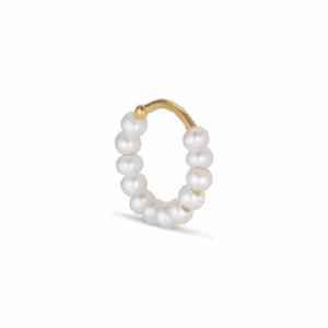 Row, perle vrid ørering - Forgyldt