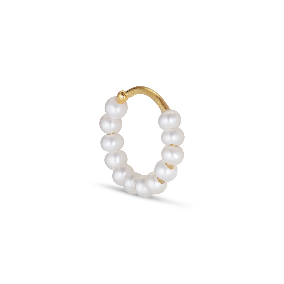 Row, perle vrid ørering - Forgyldt