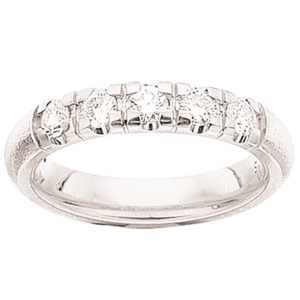Rustik Alliance 14 Karat Hvidguld Ring fra Scrouples med Diamant 0,09 Carat W/SI