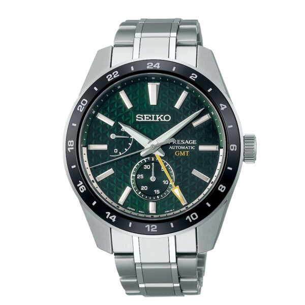 SEIKO Presage Premium GMT herreur mørkegrøn med lænke, automatic
