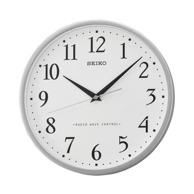 SEIKO Vægur hvid, radiokontrolleret Ø 30