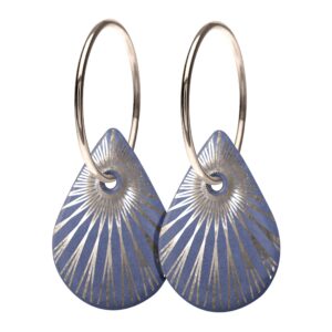 Scherning Splash Teardrop Sterling Sølv Øreringe med Porcelæn