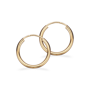 Scrouples - 8karats guld creoler, 15mm - 11153